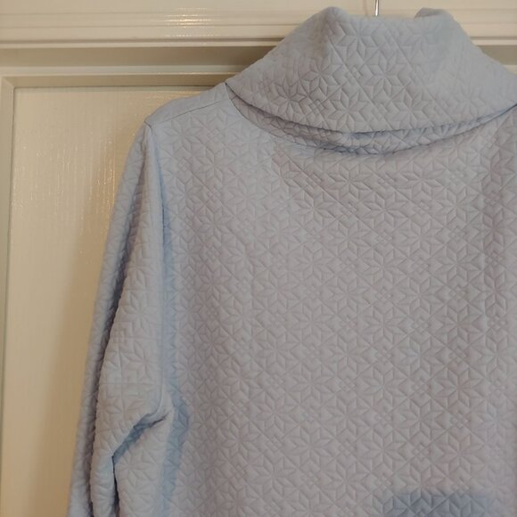 J. Crew Quilted Snowflake Pullover Tunic Cowl Neck Gentle Sea Holiday Soft L - Picture 9 of 15
